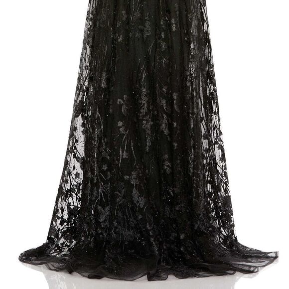 NWT Mac Duggal 20405 EMBELLISHED FLORAL CAP SLEEVE A LINE GOWN - size 16 - Picture 4 of 10